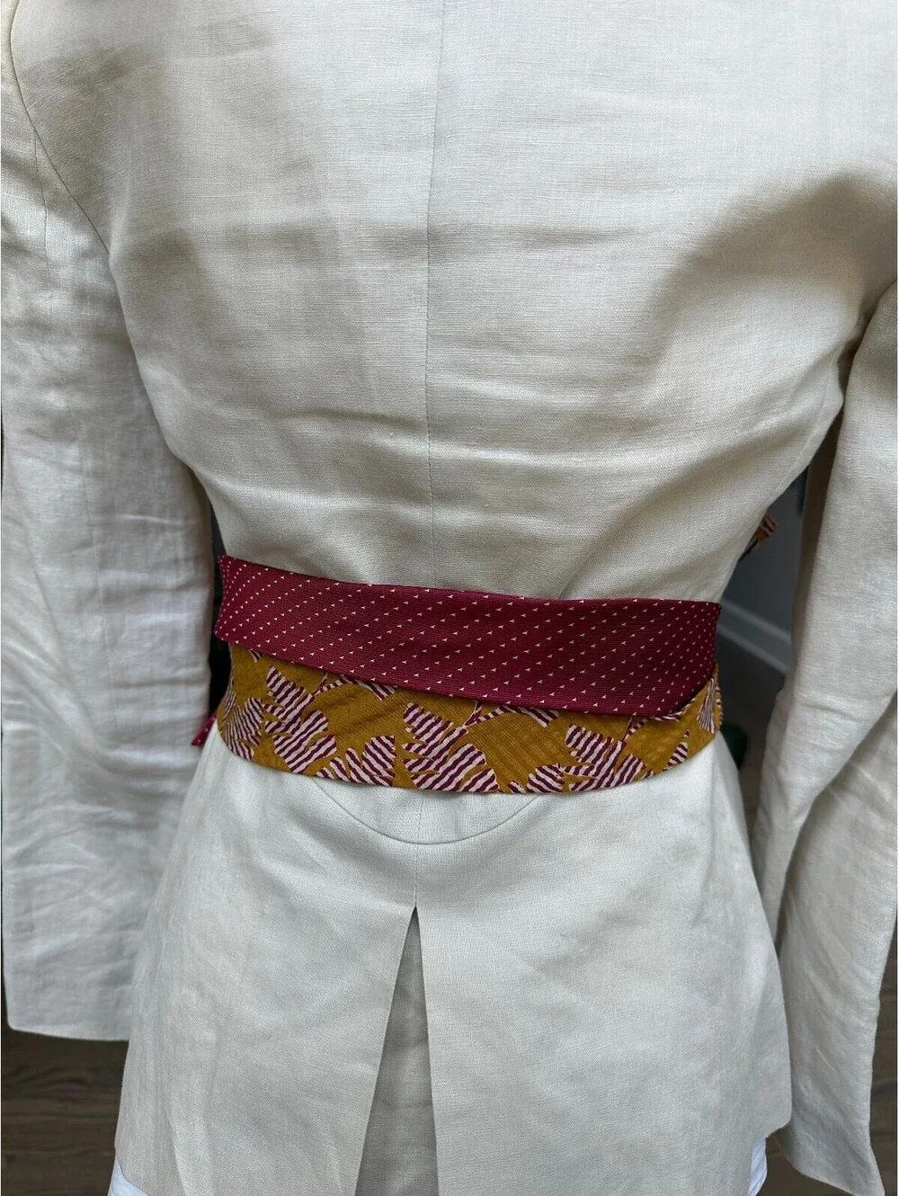 Upcycled Silk Necktie Obi Belt | Handmade Corset Style Belt | One-of-a-Kind | OS